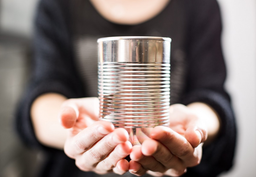 tiffany silver tin can